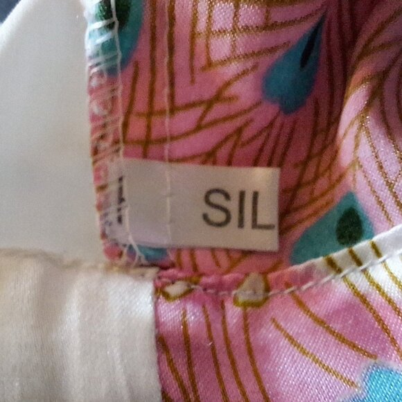 Oriental Village Silk Collection Belted Peacock & Floral Teal Pink Kimono - Picture 6 of 7